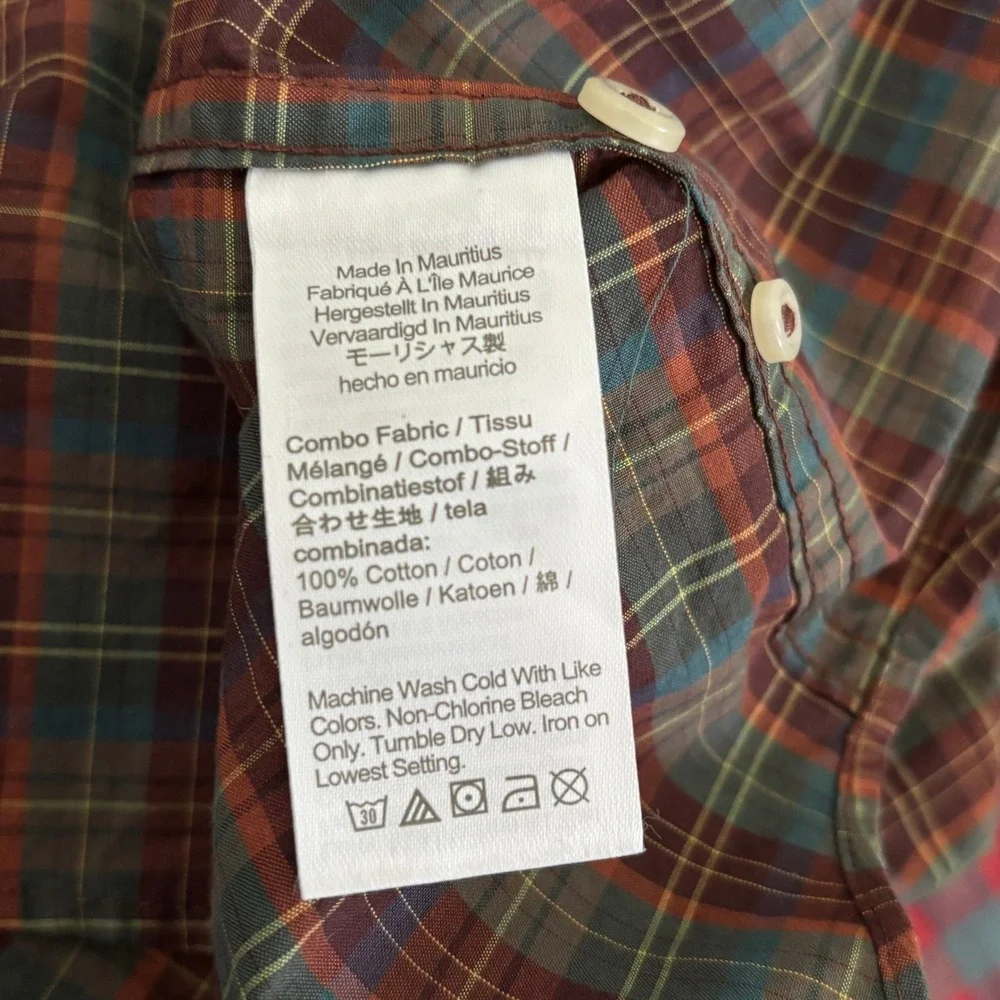 J. Crew 2 Button Down Secret Wash Shirts Size S Organic Cotton Red Brown Casual